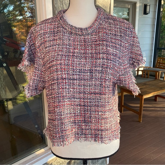 IRO —Devon Tweed Top … size 38 NWOT  ♥️A BEAUTIFUL soft tweed top !! - Picture 1 of 13